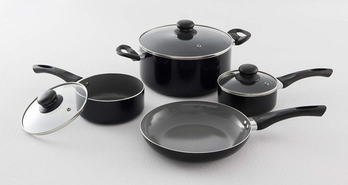 Set De Cocina Antiadherente De Aluminio De 7 Piezas Color Ne