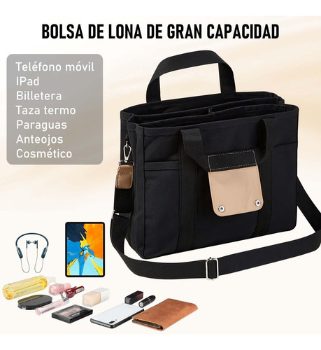 Bolsas De Lona Mujer,crossbody Tote Bag Mujer Gran Capacidad