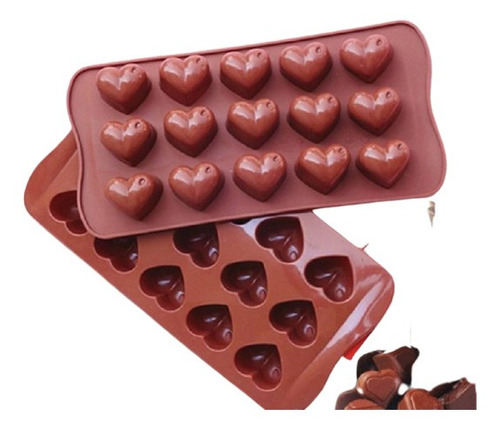 Molde Corazónes Chocolates Silicona