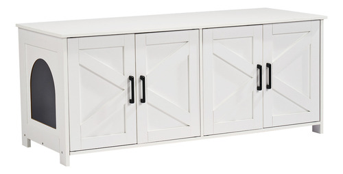 Vevor Caja De Arena Para Gatos De Madera Para 2 Gatos Blanco
