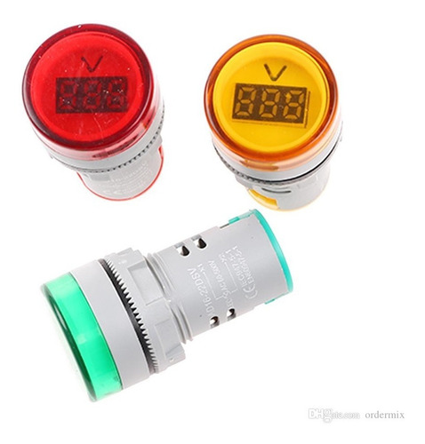 Imagen 2 de 3 de Voltímetro Digital 80v 220v 500v Ac Ojo De Buey Zurich Pdiy