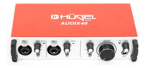 Interfaz Audio Placa Sonido Hügel Audix 48 Usb 2x2 Color Rojo