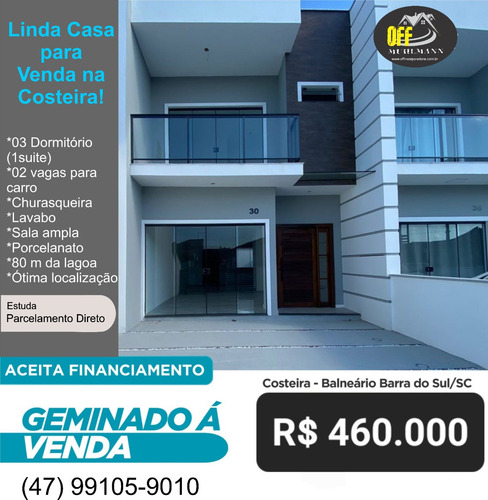 Sobrado De 3 Dormitorios Sendo1 Suite 80m Da Lagoa