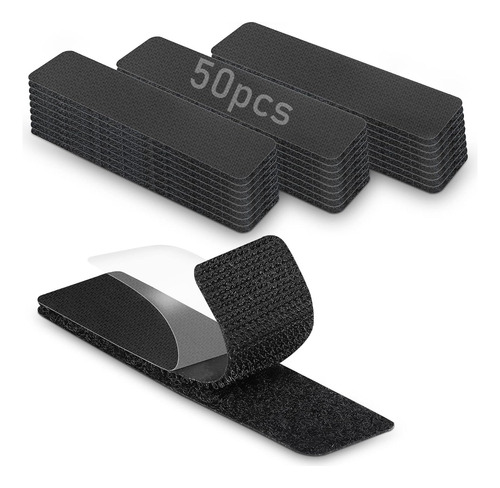 50 Resistentes Cierres Reutilizables De Velcro Adhesivo