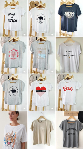 Pack 10 Remeras Algodon Surtidas Estampadas Mujer