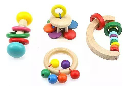 Set De 4 Sonajeros Para Bebés Estimulación Temprana Artidix