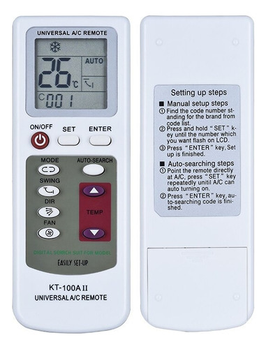 Control Remoto Aire Acondicionado Universal Kt-100a