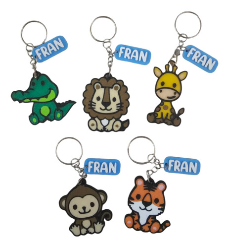 Llaveros Souvenirs 3d Personalizados Con Nombre X 31 Selva Surtidos