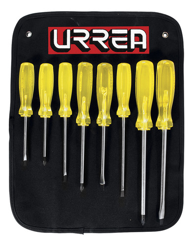 Juego De 8 Destornilladores Ámbar Combinado Urrea