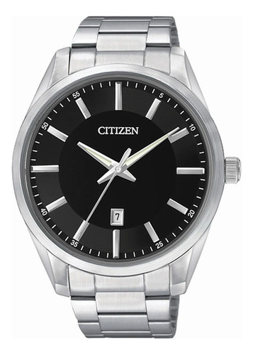 Reloj Citizen Dress Clásico Sumergible Bi103053e Original Color De La Malla Plateado Color Del Bisel Plateado Color Del Fondo Negro