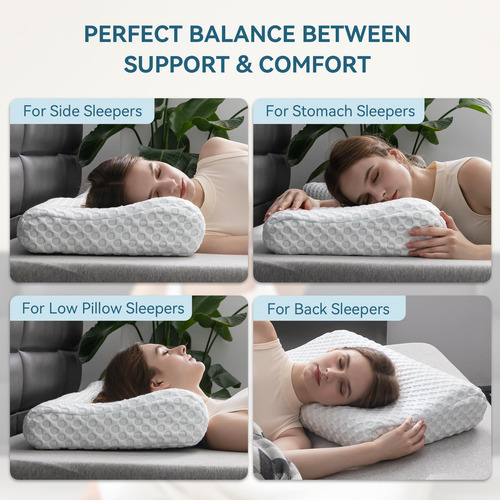 Hom&cosy Almohada De Espuma Viscoelástica, Almohada Ortopédi
