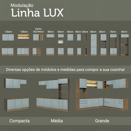 Alacena Gabinete Superior Cocina Madesa Lux 1 Puerta 70cm Color Rústico/Gris