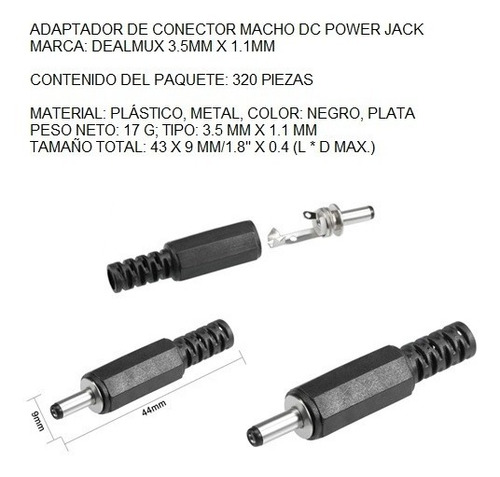 Adaptador De Conector Macho Dc Power Jack 3.5mm X 1.1mm (Usado)