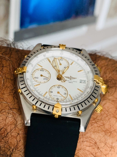 Relógio Breitling Aço Detalhes Em Ouro 18k,automático 39mm.