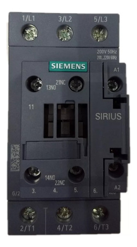 Contactor Siemens 3rt2036-1an60 Bobina 220v, Ac-3 50 A