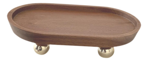 Bandeja De Madera Para Servir, Pedestal De 12x20x5cm Marrón