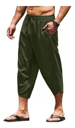 Leggins Harem Capri Para Hombre, Casuales, De Verano, Pierna