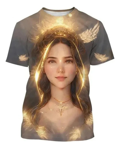 Camiseta De Manga Corta Con Estampado 3d De Elfo Ángel