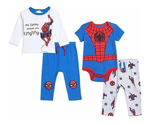 Marvel Spiderman Baby Boys Layette Set Body Camisa Pantalone