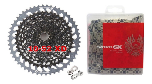 Cassete 12v 1x12 10-52 Xd 1275 + Corrente Sram Gx Eagle