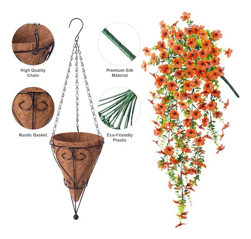 Flores Colgantes Artificiales Falsas En Cesta Para Decoració