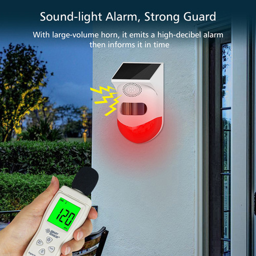 . Detector De Sensor De Movimiento Solar Wifi Con Alarma De