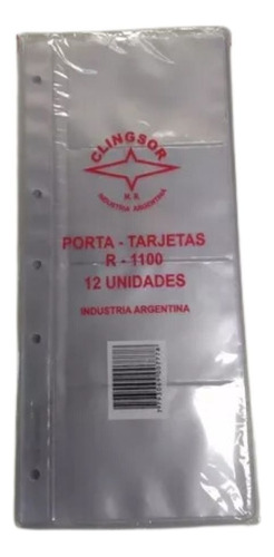 Repuesto Tarjetero Clingsor X 12 Hojas 96 Tarjetas Perforado