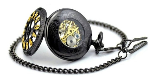 Reloj De Bolsillo Cuerda Negro 3146