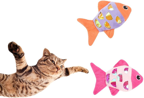 Jiachen Fish Cat Toy With Catnip Crinkle For Indoor Cat Inte