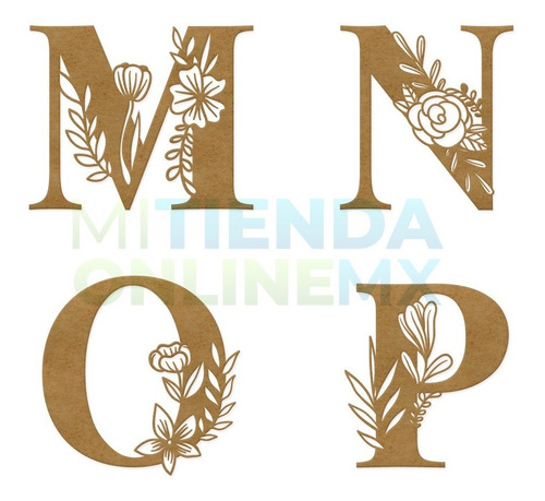 Letra Mdf Flores Corte Laser 100 Cm Mdf 6mm