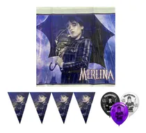 Comprar Merlina Mantel Banderin Globos Latex Set Decorativo Mantel