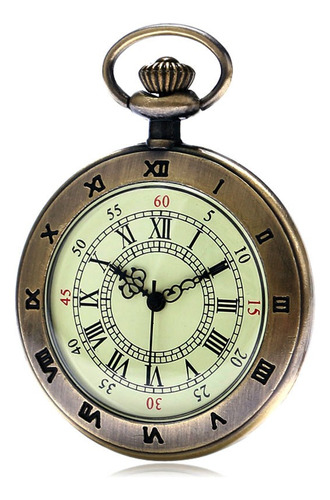 Reloj De Bolsillo Estilo Antiguo Numeros Romanos| Con Cadena