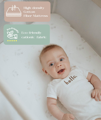 Moisés De Malla Ajustable Para Bebé Con Ruedas, Color Beige