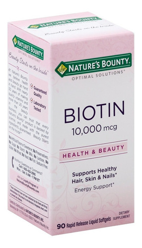 Imagen 2 de 5 de Cabello Hermoso Biotina 10,000 Mcg 90 Softgels