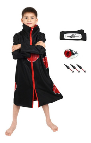 Juego De Rol Infantil Capa De Luna Escarlata Itachi Kunai