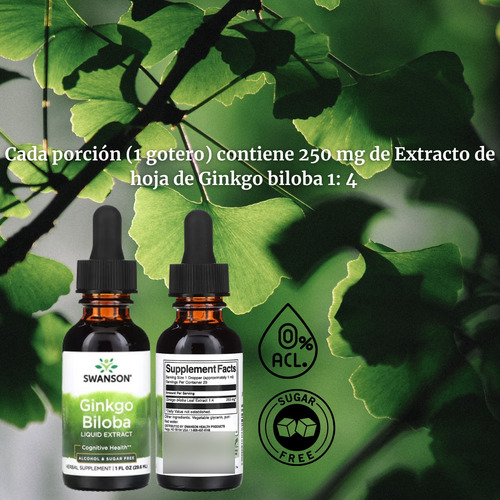 Ginkgo Biloba Extracto Liquido 29.6 Ml Swanson
