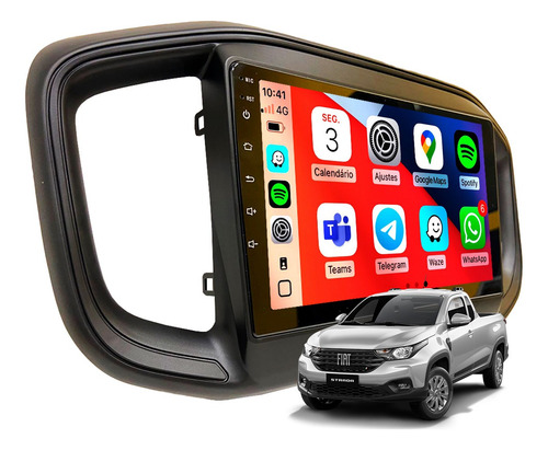 Kit Multimidia Carplay Gps Sem Fio Android Strada 2020-2025