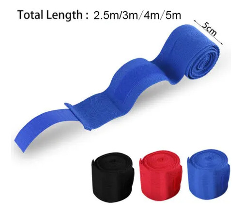 Par De Vendas Para Boxeo 305 X 5 Cm Con Pulgar Y Abrojo Rojo