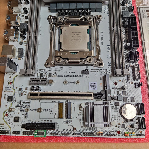 Kit Placa Mãe Jginyue C/tpm + Xeon E5 2680 V4 + 2x8 Gb Ram Branco