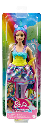 Barbie Unicornio Con Pelo Y Cuerno Azul