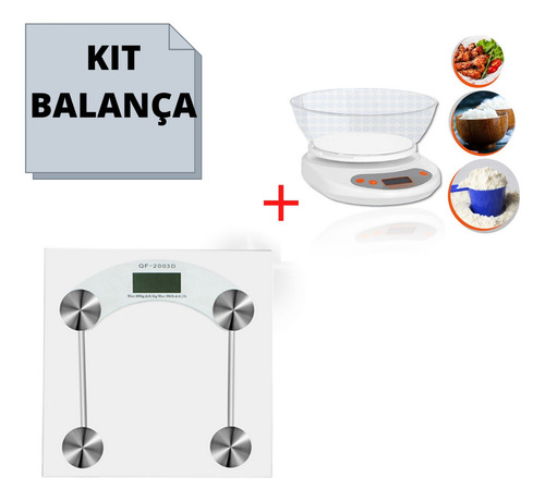 Imagem 1 de 5 de Kit Balança Banheiro 180kg + Balança Domestico 5kg Promoção