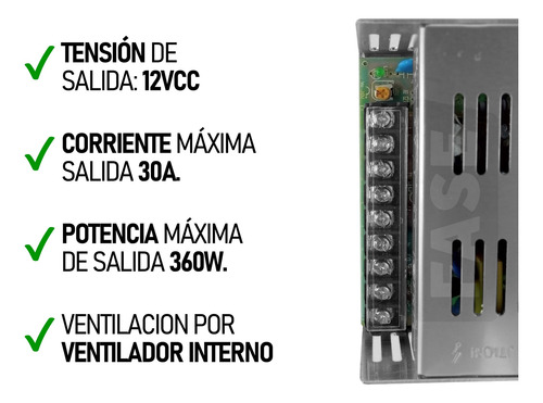 Transformador Fuente 12v 30amp Cinta Led Ventilador Cooler