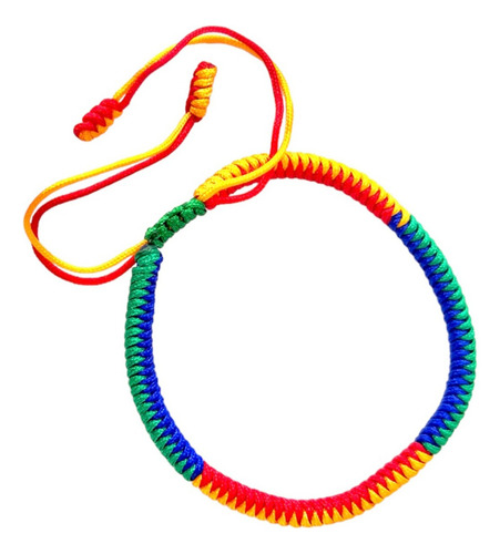 Pulsera Tibetana De Cuerda Para Protección Suerte Y Fortuna Color Colorida Diámetro 6 cm