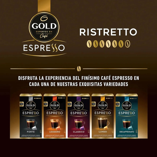 Pack 120 Capsulas Cafe En Grano Espresso Gold Ristretto