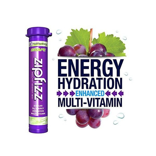 Zipfizz EnergĂa Saludable Mezcla De La Bebida, Uva, 20 Conde