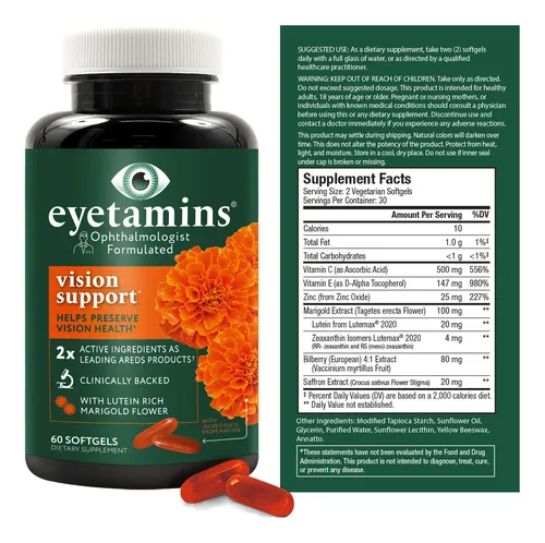 Eyetamins Vision Support - 60 Capsulas Formuladas Por Oftalm