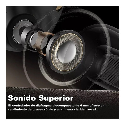 Imagen 6 de 6 de Auriculares in-ear gamer inalámbricos Soundpeats Free2 Classic negro con luz LED