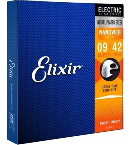 Elixir 12002 Cuerdas Guitarra Electrica Nanoweb Super Light