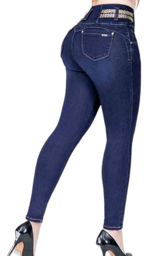 Jeans Mujer Pantalón Colombiano Mezclilla Strech Push Up 087