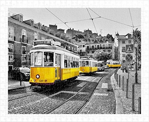 Rompecabezas Plástico 500 Piezas Lisboa Tramways Amarillos